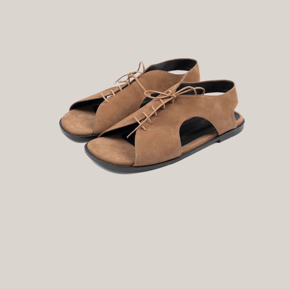 Ouro Shoes - Womens Tan Tie Sandal Ouro brand size 8.5 new in box